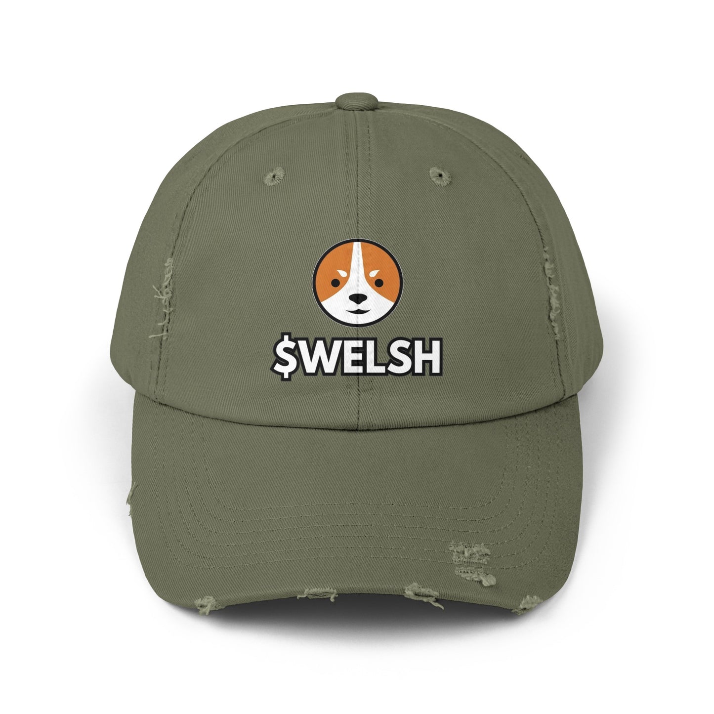 Welsh Logo Unisex Distressed Cap