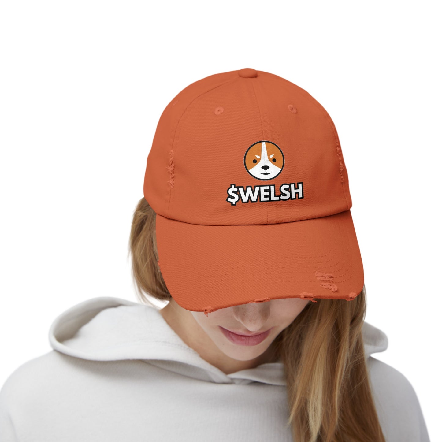 Welsh Logo Unisex Distressed Cap
