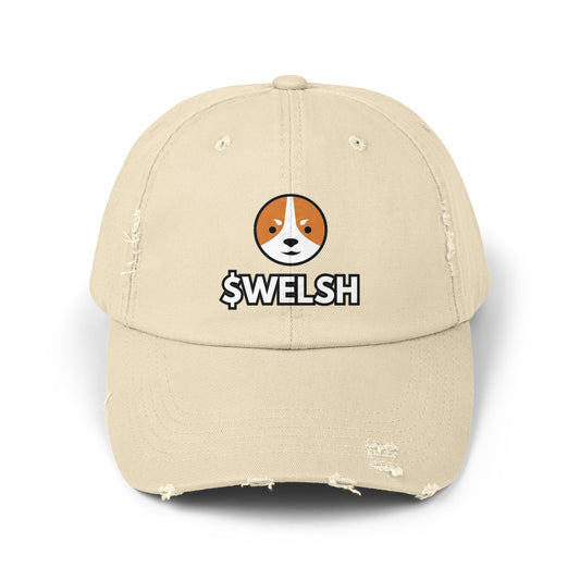 Welsh Logo Unisex Distressed Cap