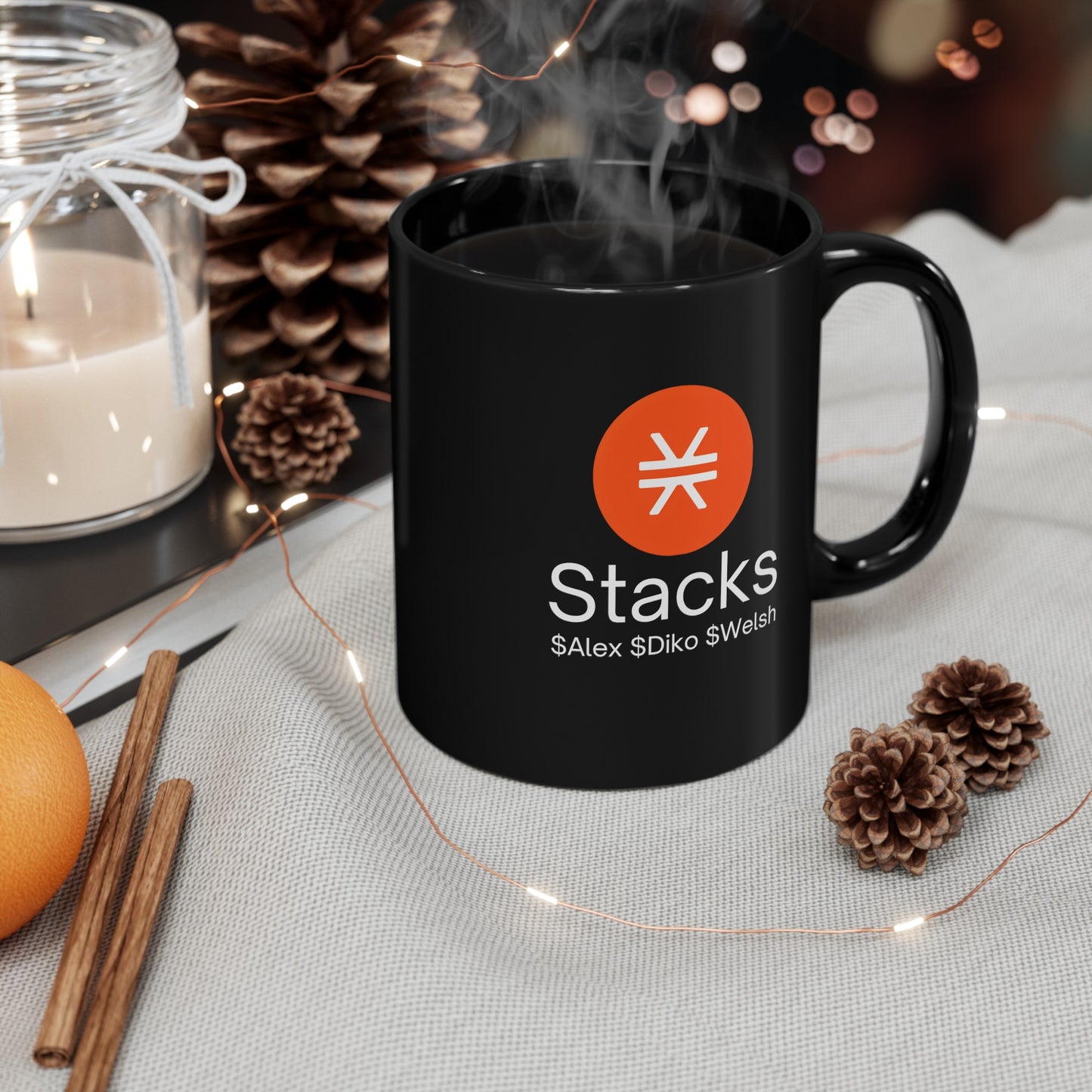 Stacks Black Mug